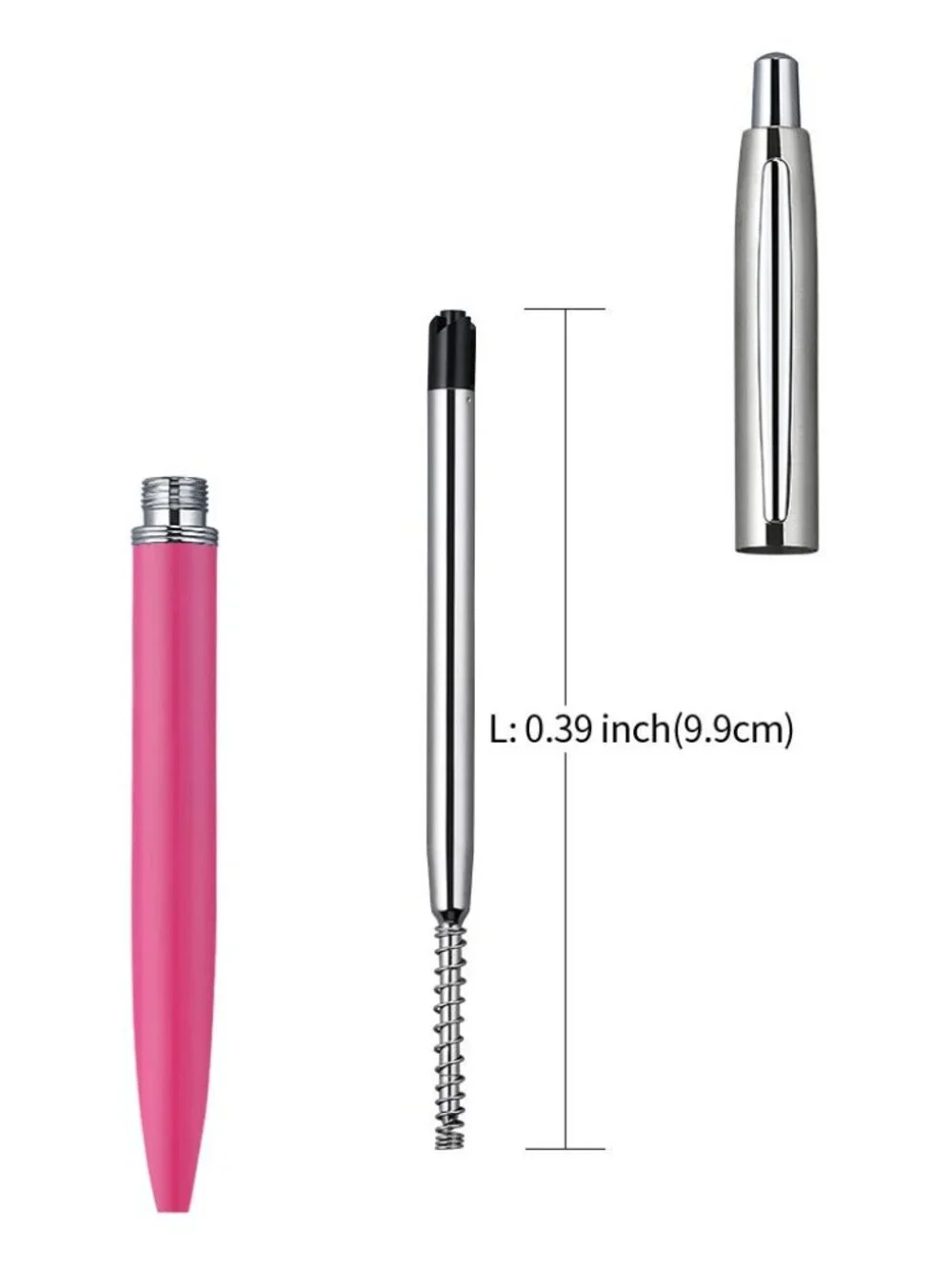 ChaoQ,Black Ink Refills (6pcs), Replaceable Ballpoint Pen Refills, 1mm Medium Ti